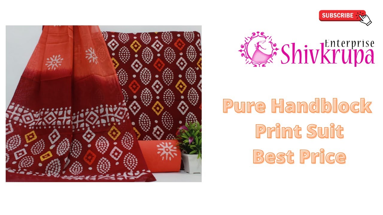 Hand block printed cotton suit with cotton dupatta Manufacturer|| Best Price Pure cotton Suit | 2022