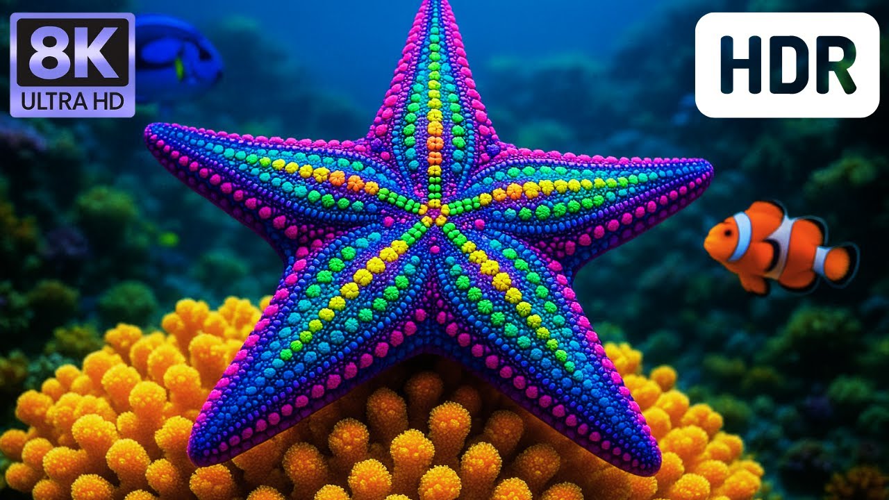 Crystal Ocean 8K - Beautiful Marine Life for Stress Relief