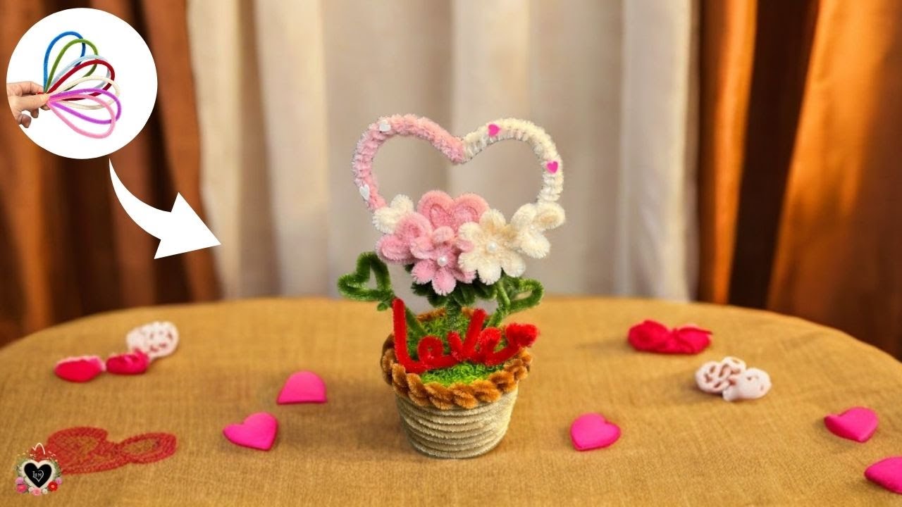 💞Pipe Cleaner Gift💞Make a great DIY gift for Valentine's Day with Pipe Cleaner | Fuzzy Wire !