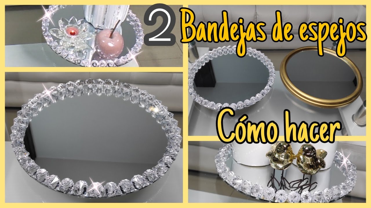 BANDEJAS DE ESPEJO DECORATIVAS DIY/ COMO HACER BANDEJAS EN TENDENCIA 2021/MANUALIDADES PRIMAVERA2021