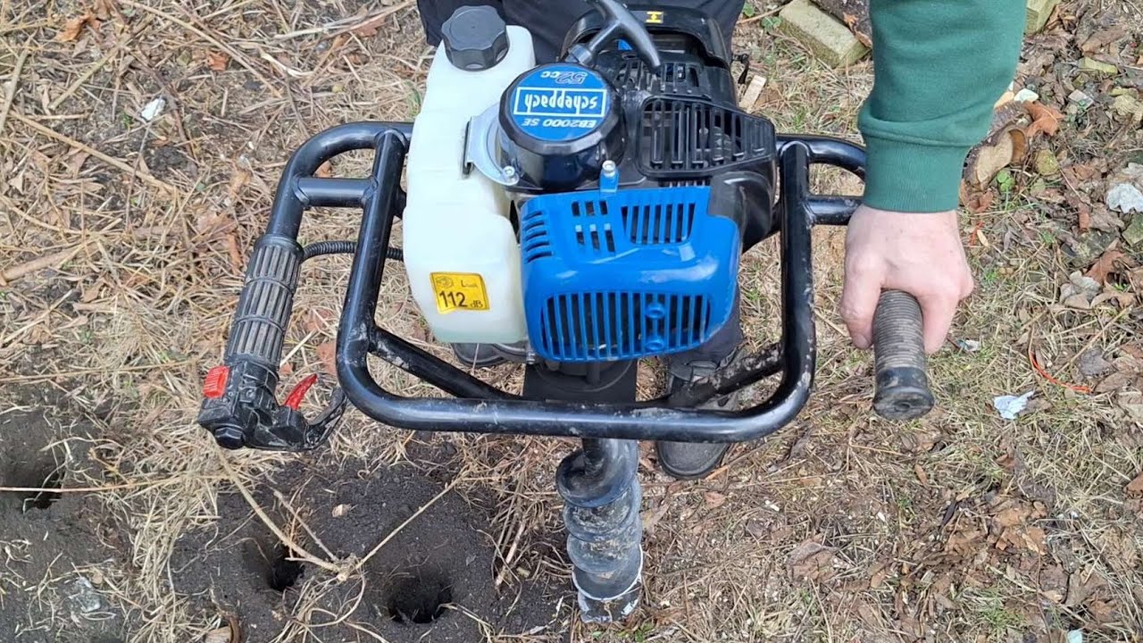 Petrol earth auger or hole puncher for planting trees Scheppach EB2000 SE #scheppach
