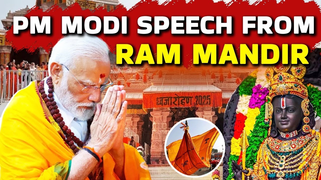 PM Modi hoists Dharma Dhwaj at Ayodhya Ram Mandir, calls for end to 'slave mentality' | India Today