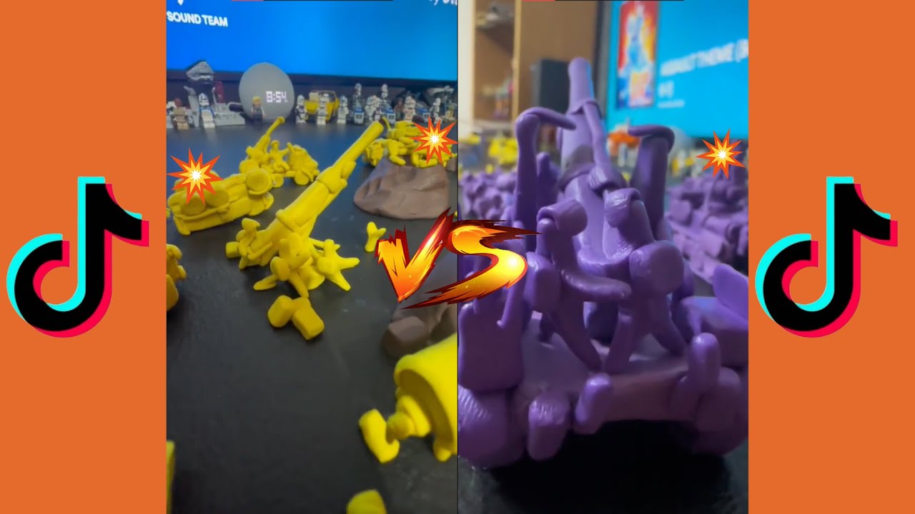 Purple VS Yellow Military Clay Fight ⛑🔫💣 | TikTok New Video!