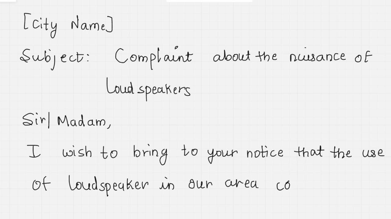 Letter to the superintendent of police about the nuisance of loudspeaker.
