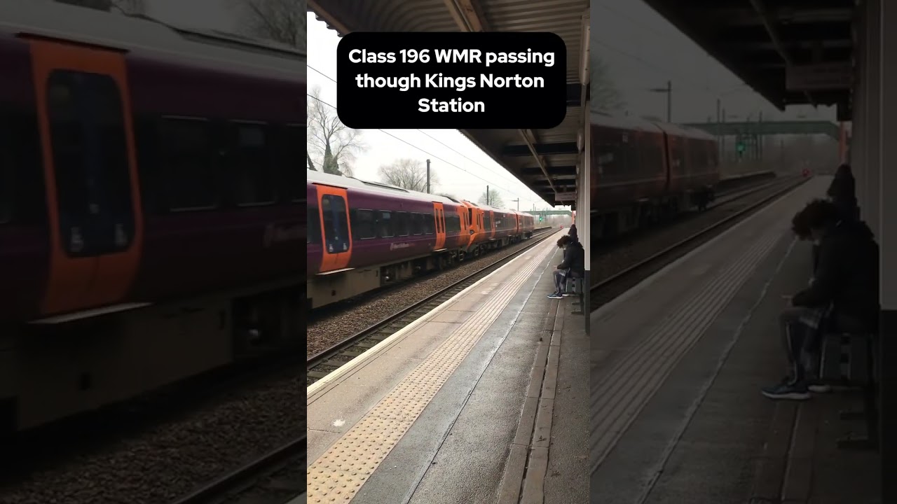Class 196 WMR passing though kings Norton station ##train #trainsformers #trainwatching