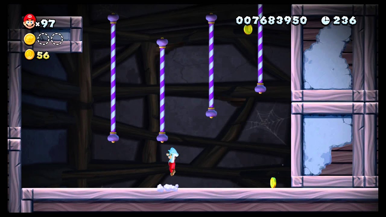 [WiiU] New Super Mario Bros U Mundo 7 (Nubes de Merengue) Nivel Boo (La mansión movediza) Secreto