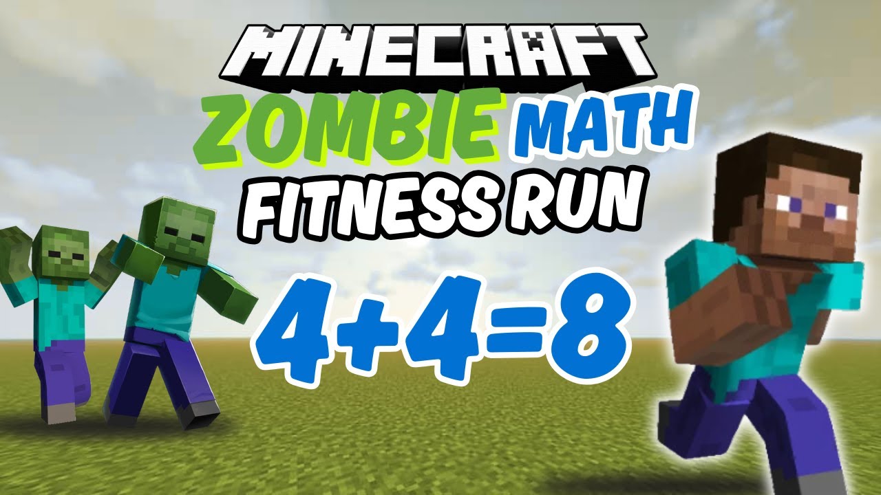 Minecraft Fitness Run Math | Brain Break | Brain Breaks for Kids | Bearkiddie