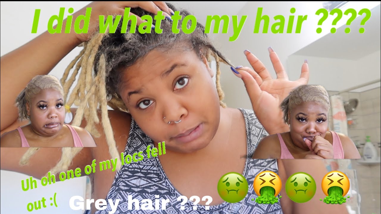 Bleaching my locs | Went from blonde locs to green/purple and back to blonde | Mystery color