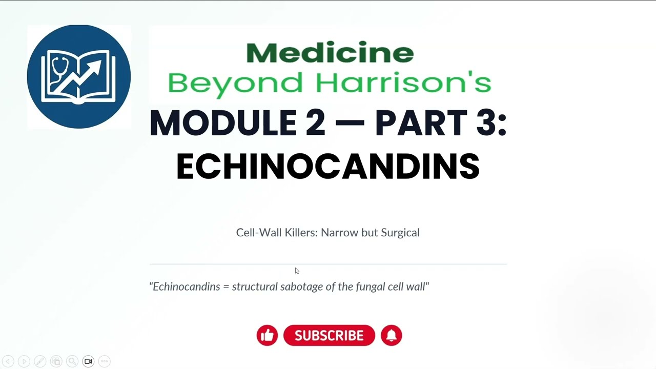 Antifungals: Module 4 – Echinocandins (Caspofungin, Micafungin, Anidulafungin) Conceptual overview