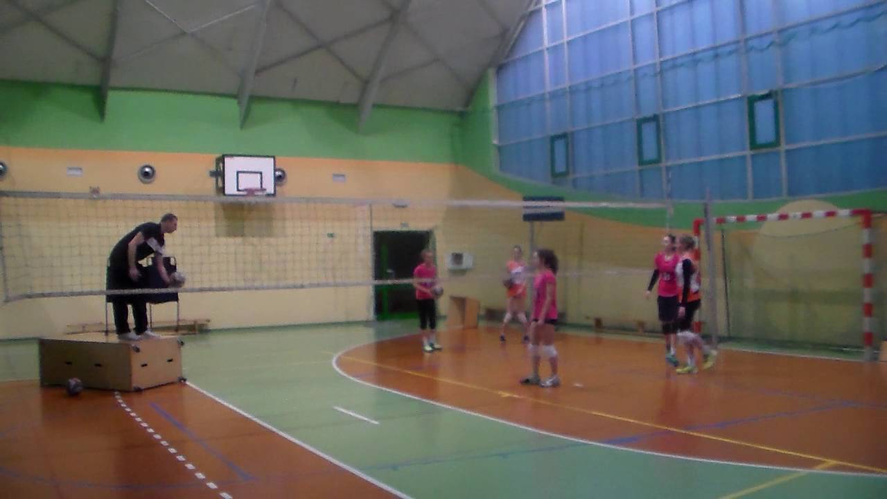 Doskonalenie bloku na siatce i ataku po obronie w II strefie