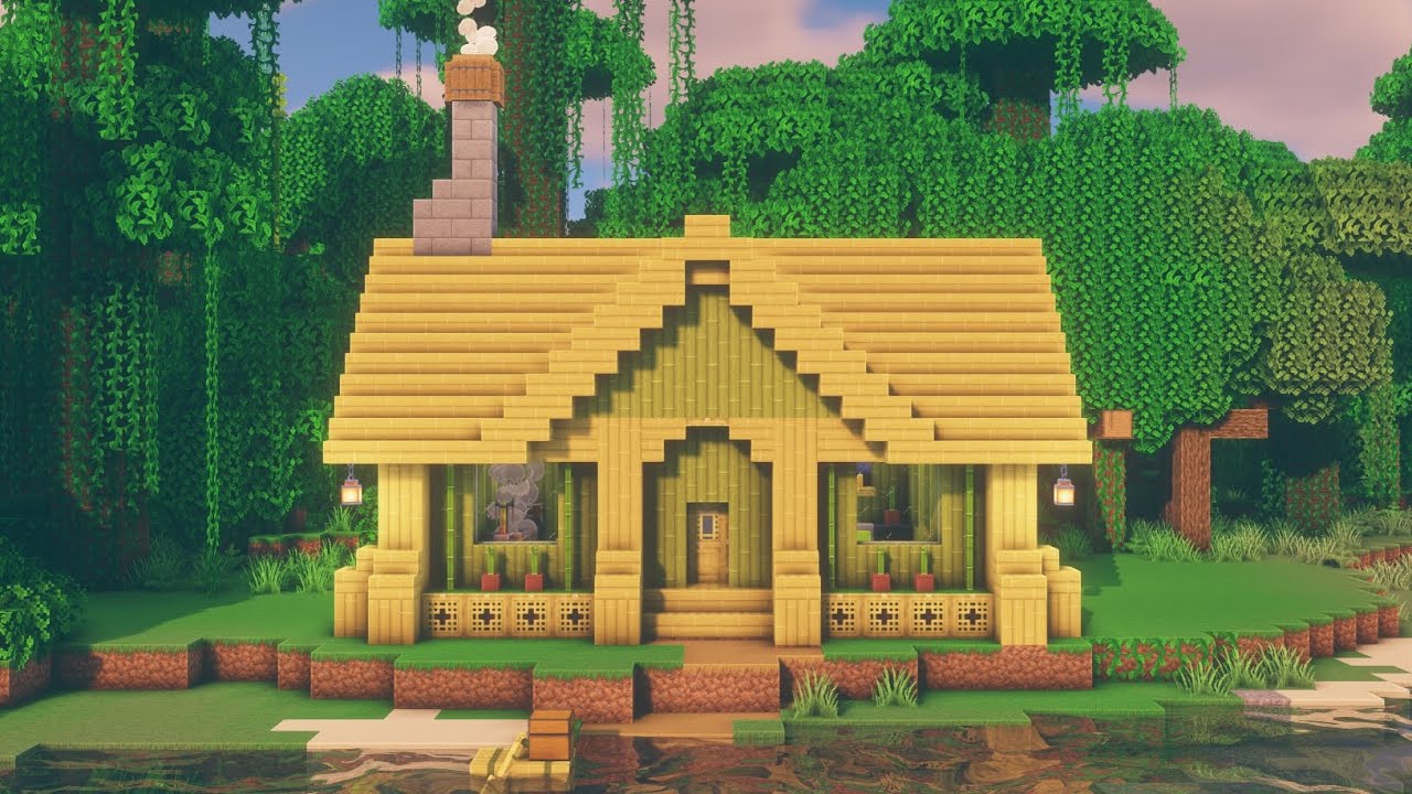 How To Build A Bamboo Starter House In Minecraft 1.20 || #1 || Minecraft Tutorial