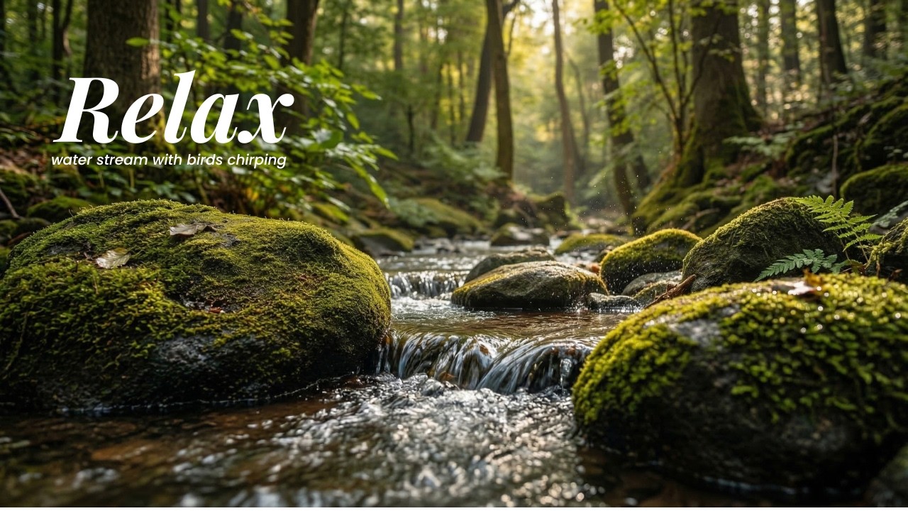 Peaceful Forest Stream 🌿 Gentle Water Sounds & Birdsong for Deep Relaxation