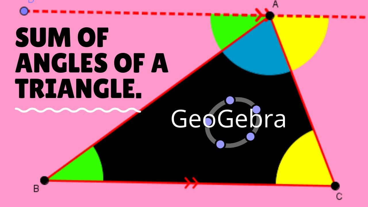 Sum of angles of triangle using GeoGebra (Method-1)/त्रिभुजका कोणहरुको योगफल जियोजेब्रामार्फत्