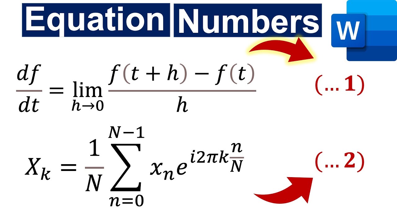 How to Insert Equation Numbers in Microsoft Word (The easy way)