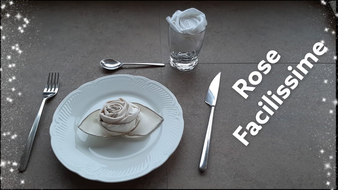 🌹 2 TOVAGLIOLI A FORMA DI ROSA facilissimi (2 very easy Rose Shaped Napkin Placeholders)