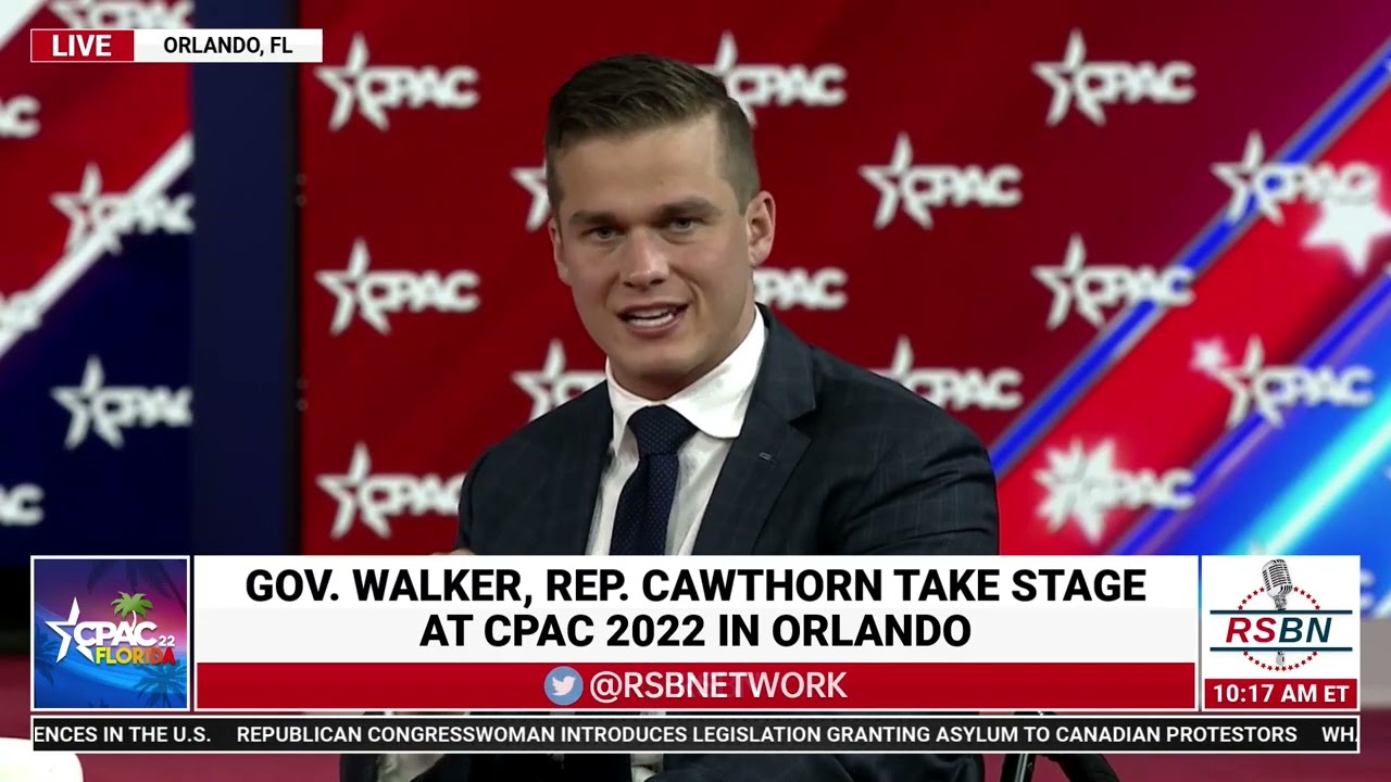 Rep. Madison Cawthorn and Gov. Scott Walker Full Panel at CPAC 2022 in Orlando