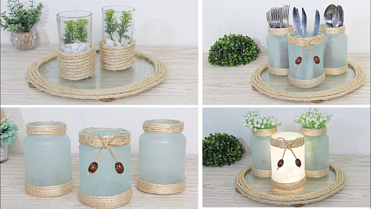 3 IDEIAS PARA DECORAR COM POTES DE VIDRO COZINHA  x BANHEIRO - FAÇA VOCÊ MESMO DO LIXO AO LUXO