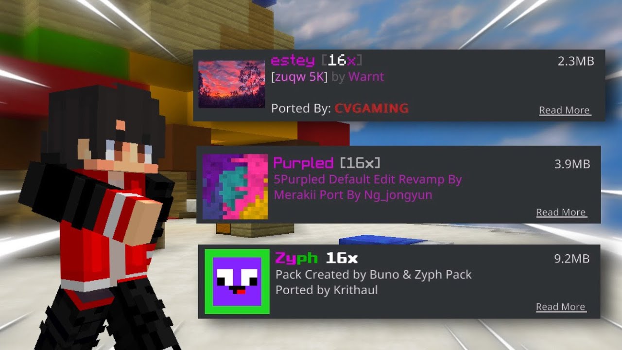 Using YOUTUBERS Texture Packs in Bedwars | MCPE