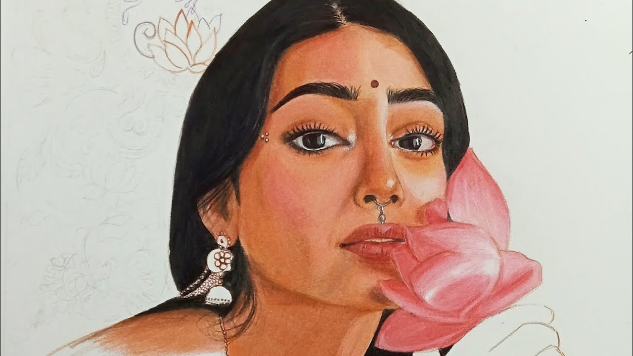 How to draw a realistic face with pencil color ll video for  ll Drawing tutorial ll