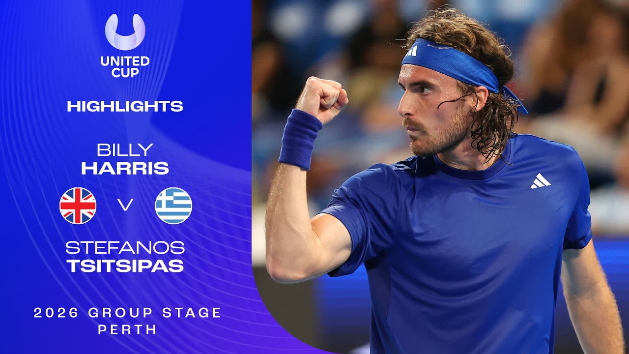 Billy Harris v Stefanos Tsitsipas Highlights | United Cup 2026 Group E