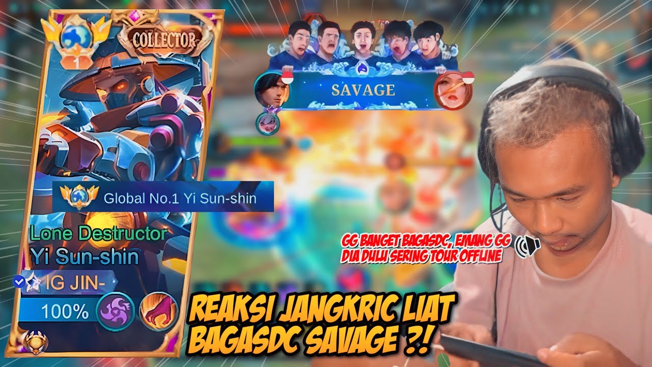 REAKSI JANGKRIC LIAT BAGASDC SAVAGE PAKE YSS ?! DONE GA BANG 🥶- MOBILE LEGENDS