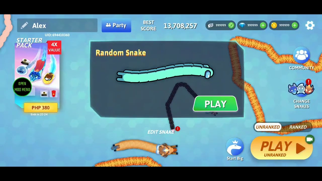 Snake.io mod menu unlimited money, unlimited gems, unlimited tickets and many more features 