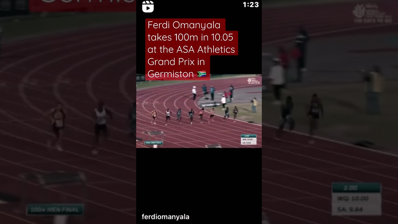 Ferdinand Omanyala pokonuje 100 metr&oacute;w w czasie 10,05 sekundy - ASA Athletics Grand Prix w Germis...