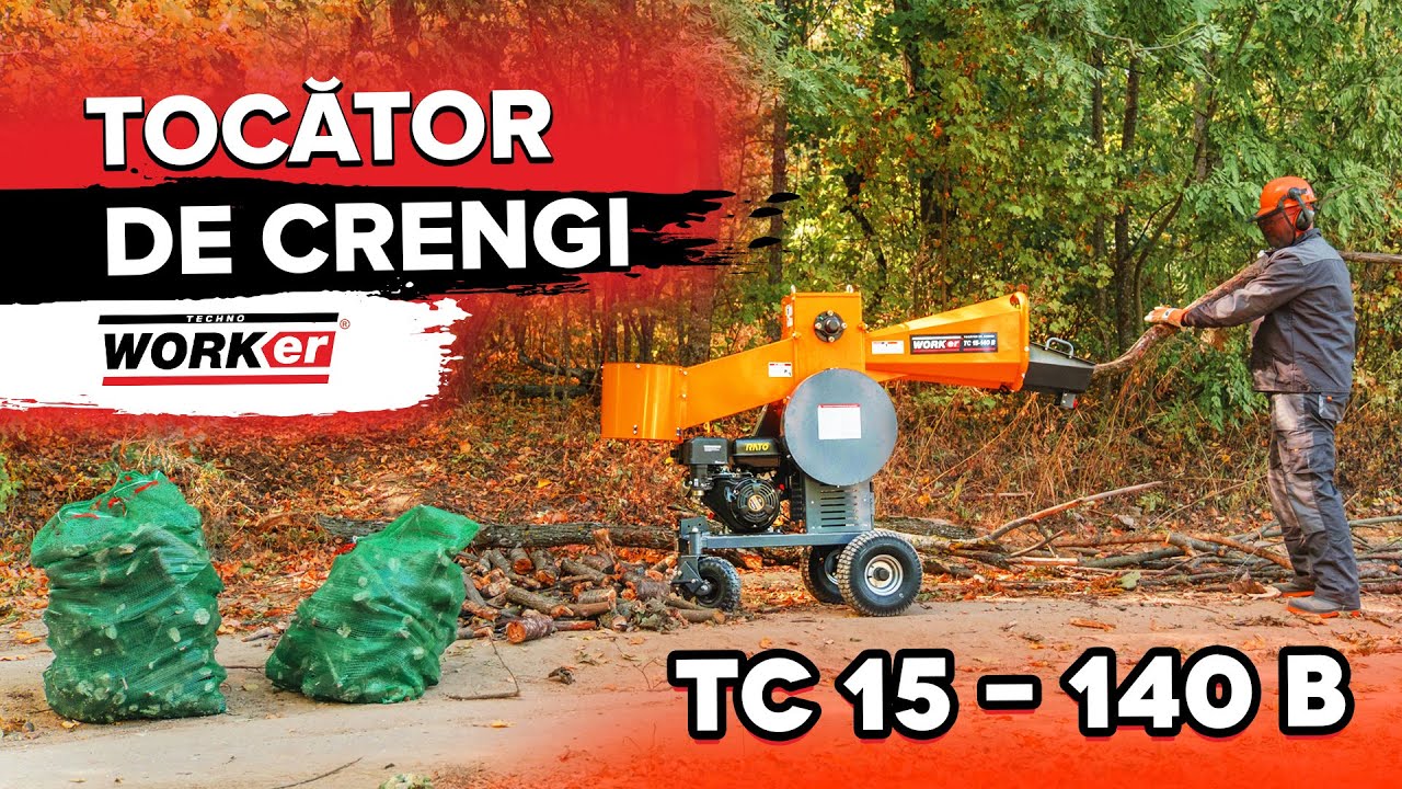 Puternic cu adevărat Tocator de crengi TECHNOWORKER TC 15-140 B!