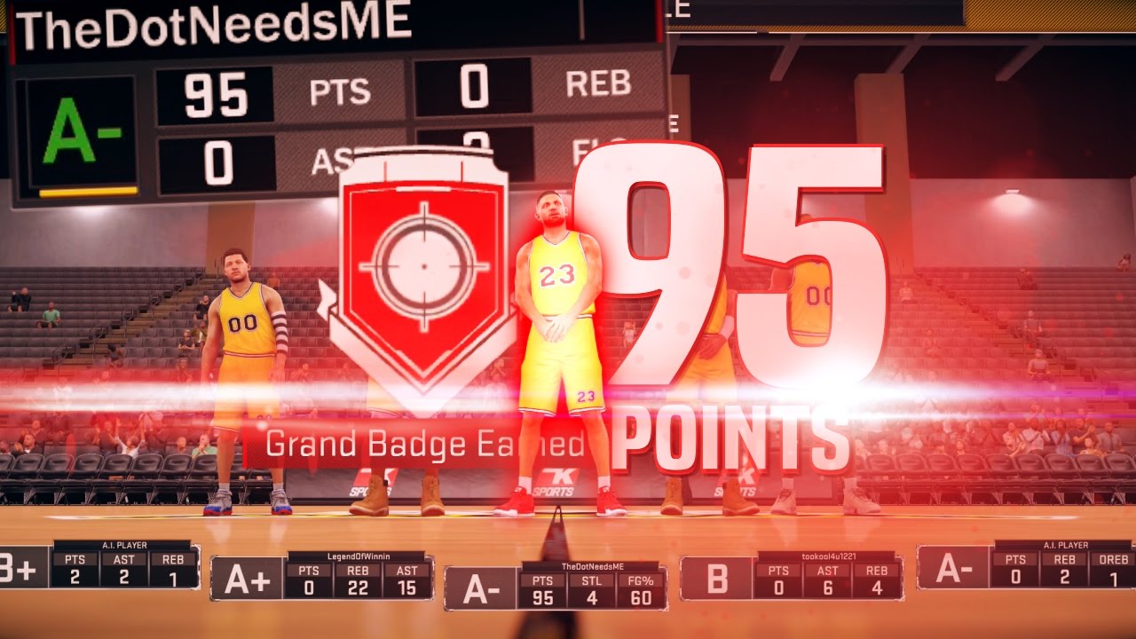 NBA 2K17 - THIS PATCH IS INSANE! GRAND BADGE LIGHTS UP FOR A 95 POINT GAME ONLINE!!! SHARPSHOOTER!