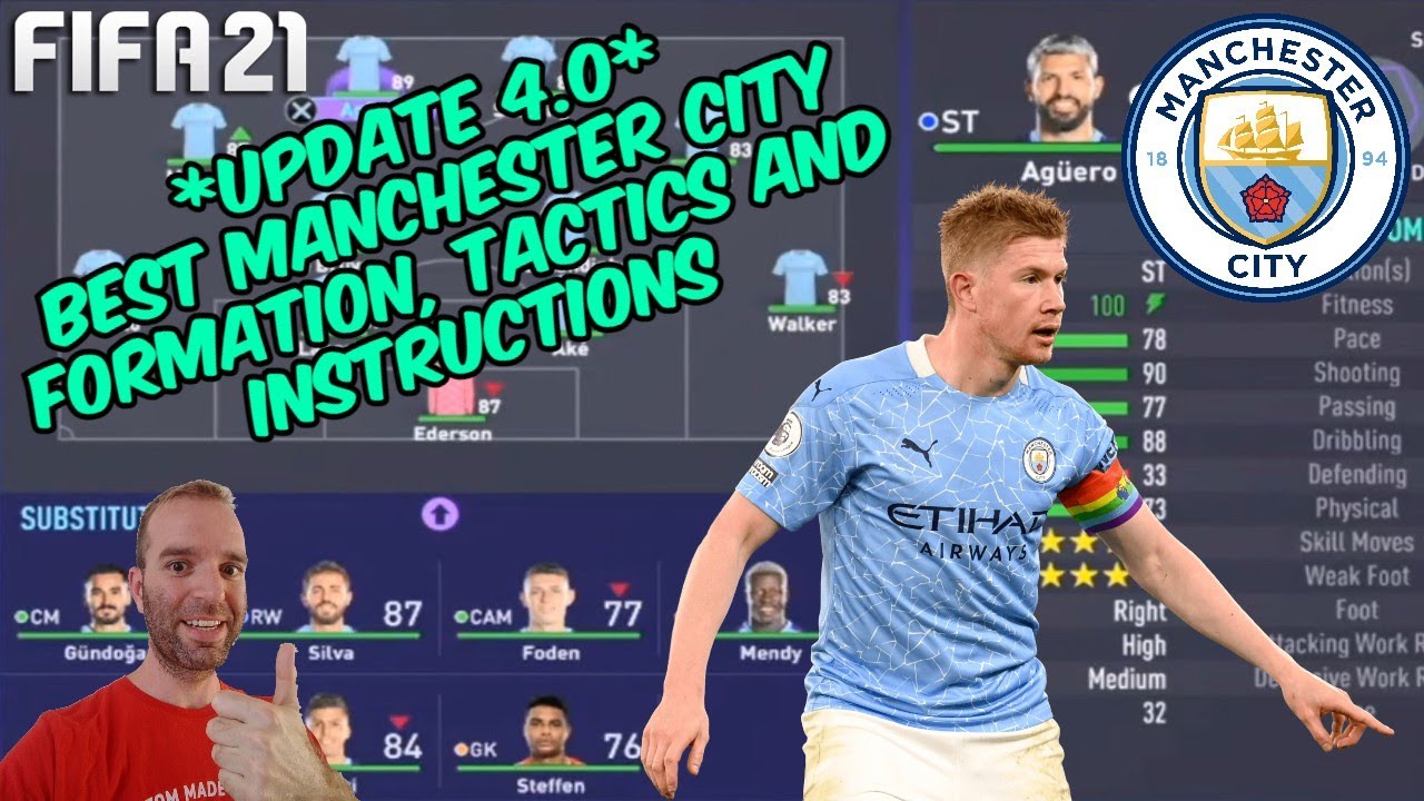 *UPDATE 4.0* FIFA 21 - BEST manchester city Formation, Tactics and Instructions