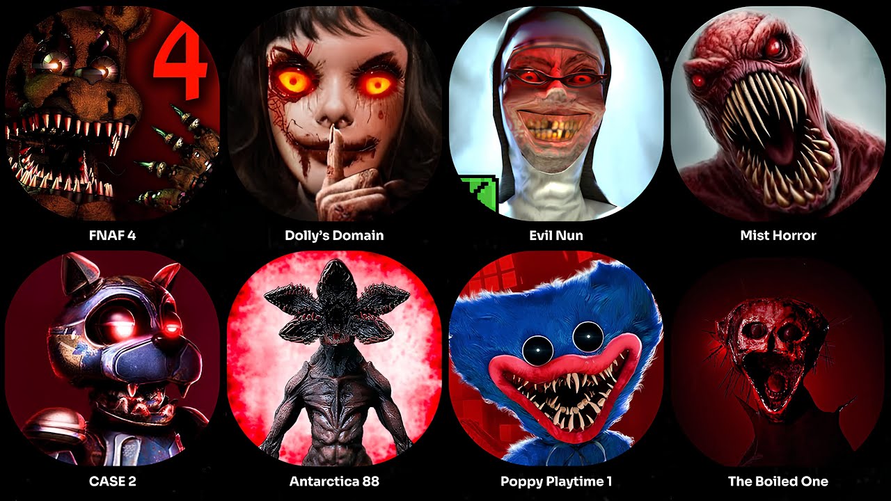 CASE 2,Evil Nun,Poppy Playtime,Antarctica 88,Dolly's Domain