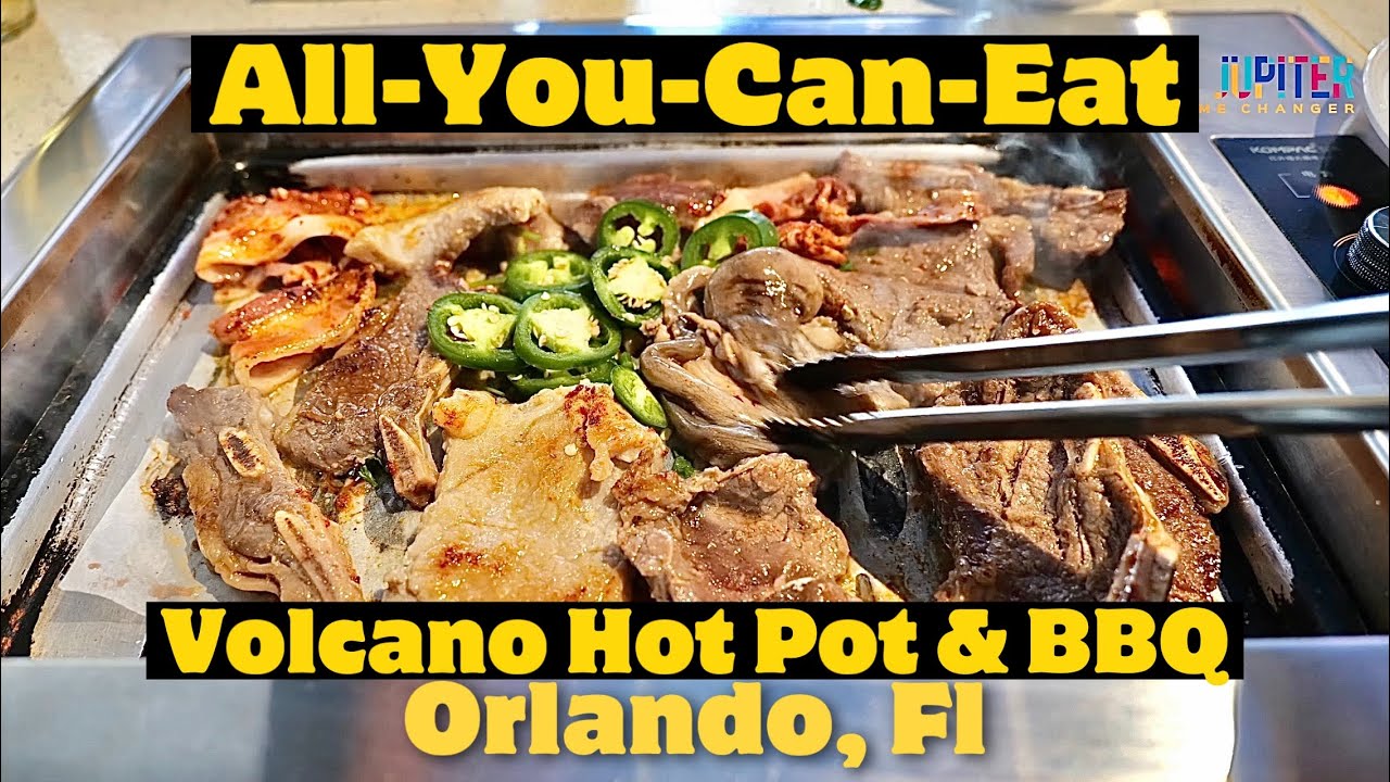 All-You-Can-Eat Hot Pot & BBQ . Volcano Hot Pot & BBQ in Orlando, Fl. Going to Disney...Eat Here.