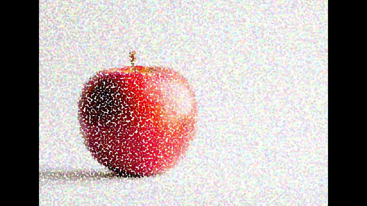 Pointillism Apple Portrait