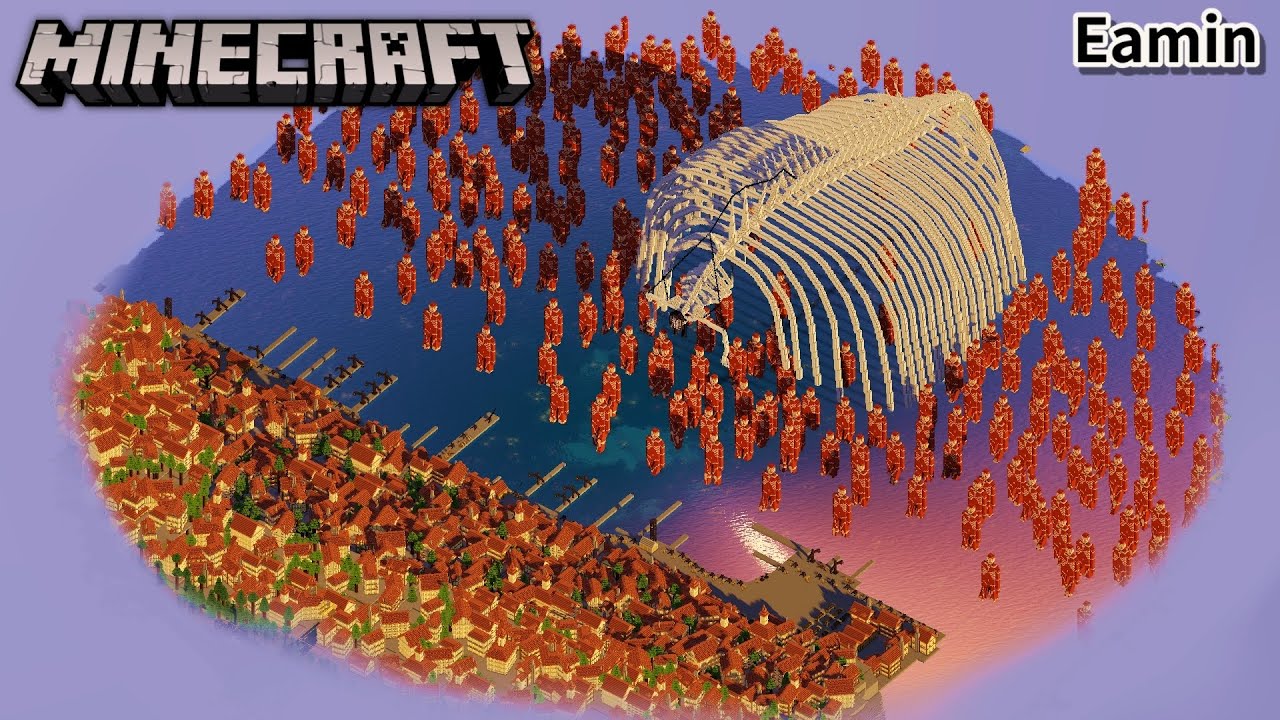 I Built Attack on Titan Rumbling | Minecraft Timelapse 진격의 거인 땅울림 건축 | 마인크래프트 타임랩스 マイクラ 進撃の巨人 地鳴らし