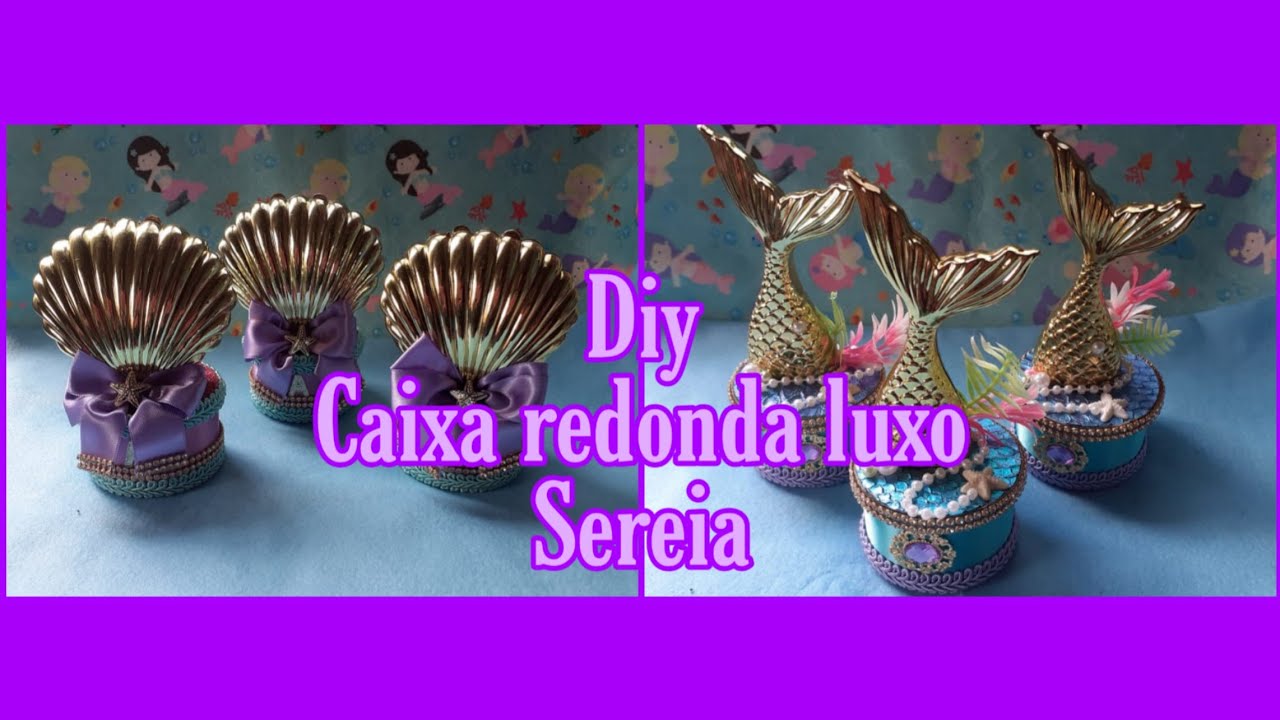 Mini caixa cenário redonda luxo Sereia