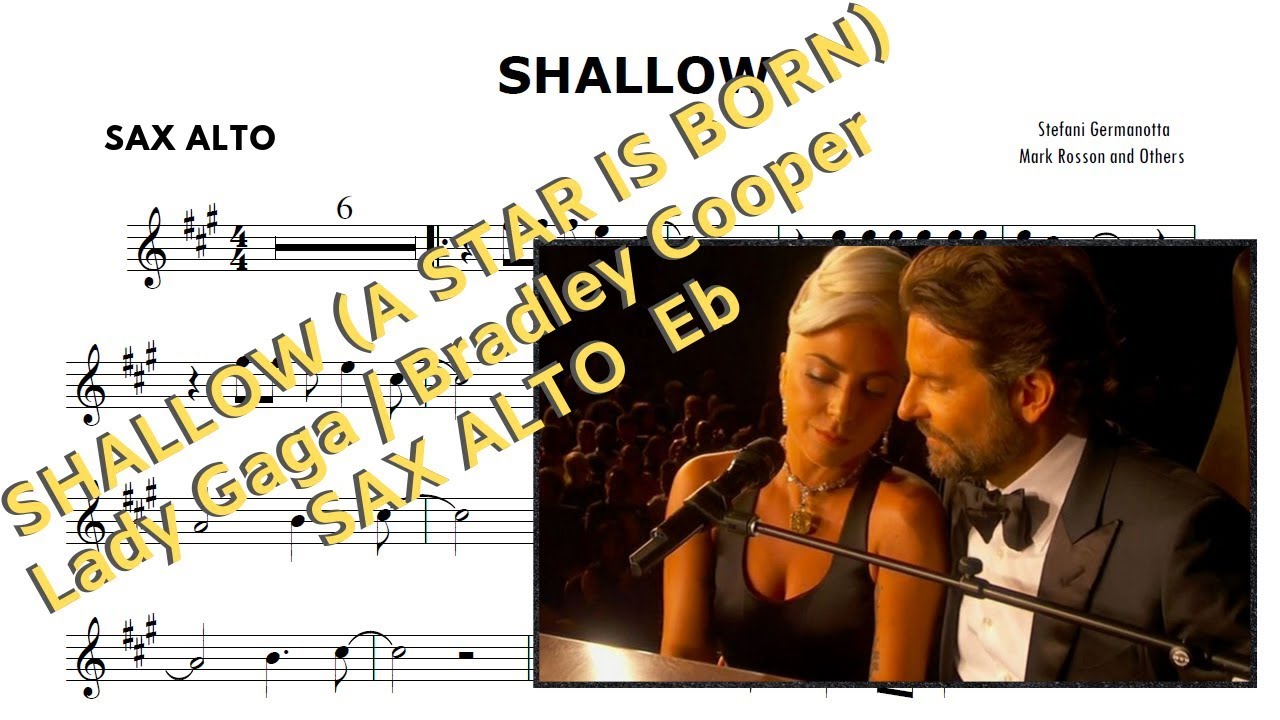 Shallow - Lady Gaga - Partitura Sax Alto