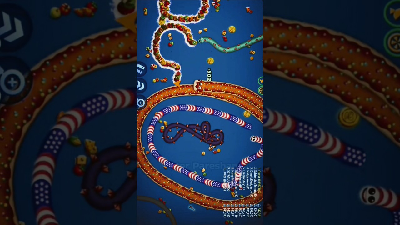 Double Worm Trap 😱 Headshot Kill + Epic Fail | Worms Zone.io Pro Gameplay #Shorts