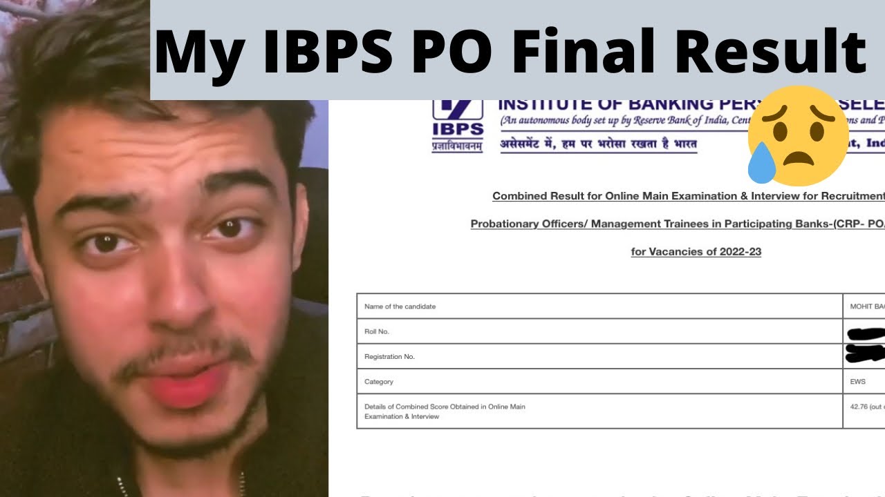 My IBPS PO Final Result I I did not even get 50/100 in interview  😢😢😢😢