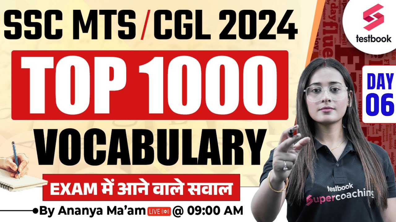 SSC MTS/ CGL 2024 Top 1000 Vocabulary SSC MTS English Vocabulary 2024 || By Ananya Maam