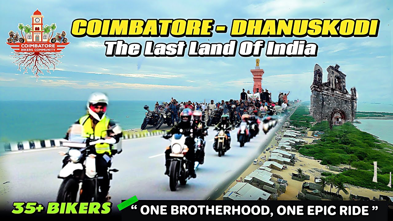 Coimbatore - Dhanuskodi ride😱| 35+ Bikers🔥| 800km📈| CBC | Mr v3 kido. #dhanuskodi #trending #biker 