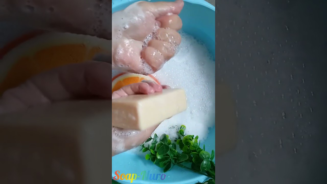 Laundry soap. Soaping. With sponge#relax 🧼🍊🧽