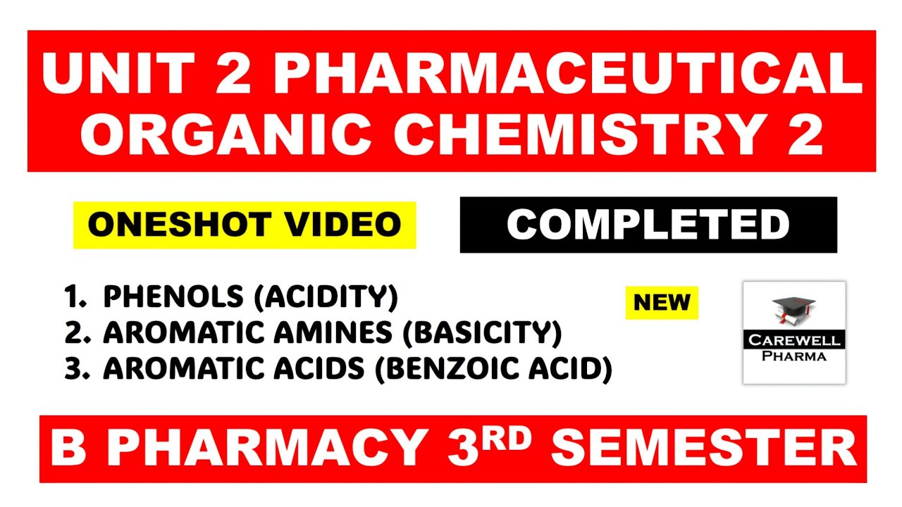 Unit 2 Poc 2 Complete | Phenols | Aromatic Amines | Aromatic acids | Carewell Pharma 3rd Semester