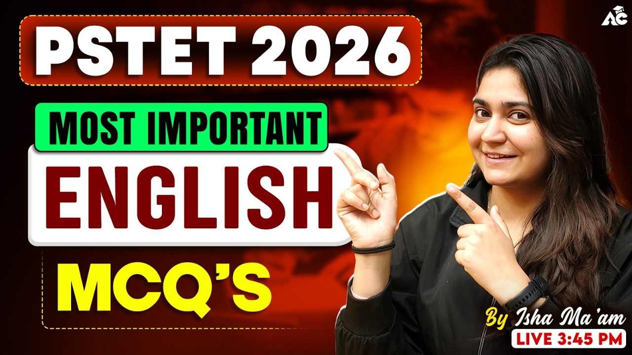 PSTET Exam Preparation 2026 | Pstet English MCQ'S | Complete Practice By Isha Mam