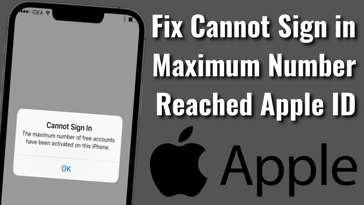 FIX Cannot Sign In Maximum Number of Free Accounts Have Been Activated Error in iPhone