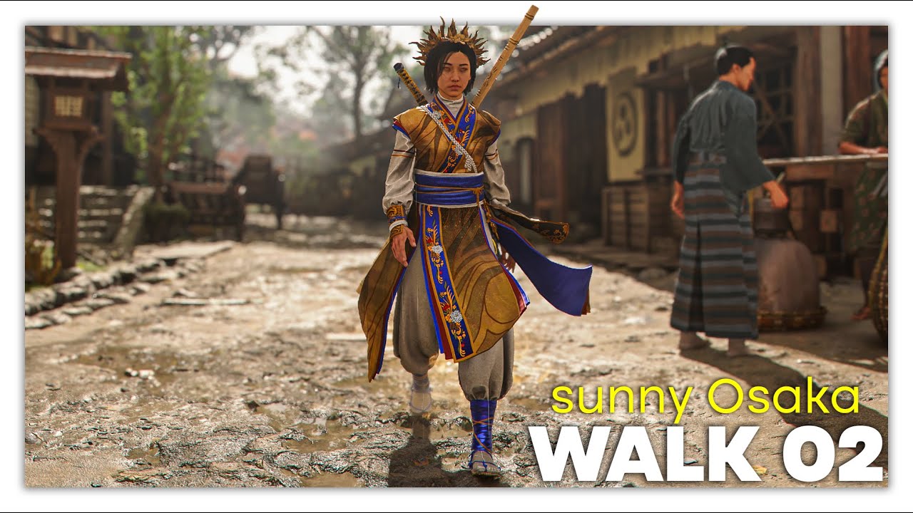 WALK 02: Sunny Osaka | 2K Cinematic Walk in Japan | Nature Sounds | Assassin's Creed: Shadows