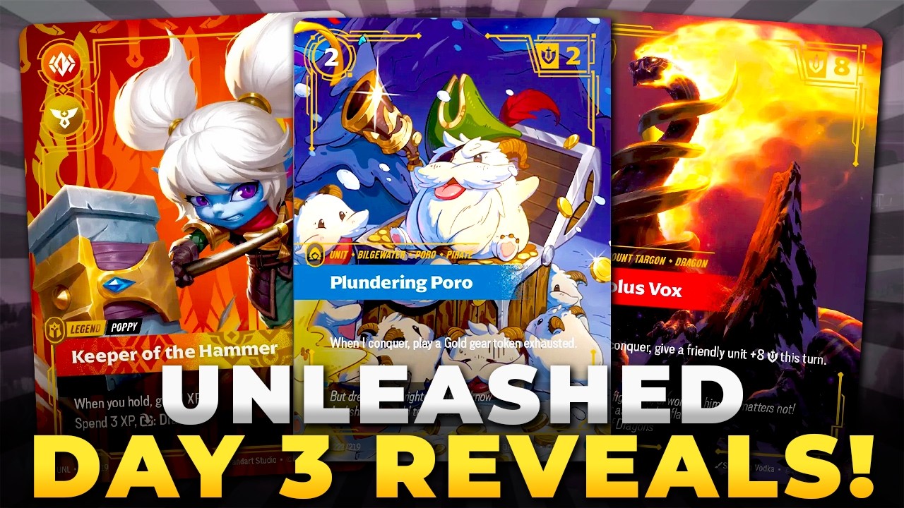Анонс карт третьего дня Riftbound Unleashed! Порос, Поппи и Древний Дракон!