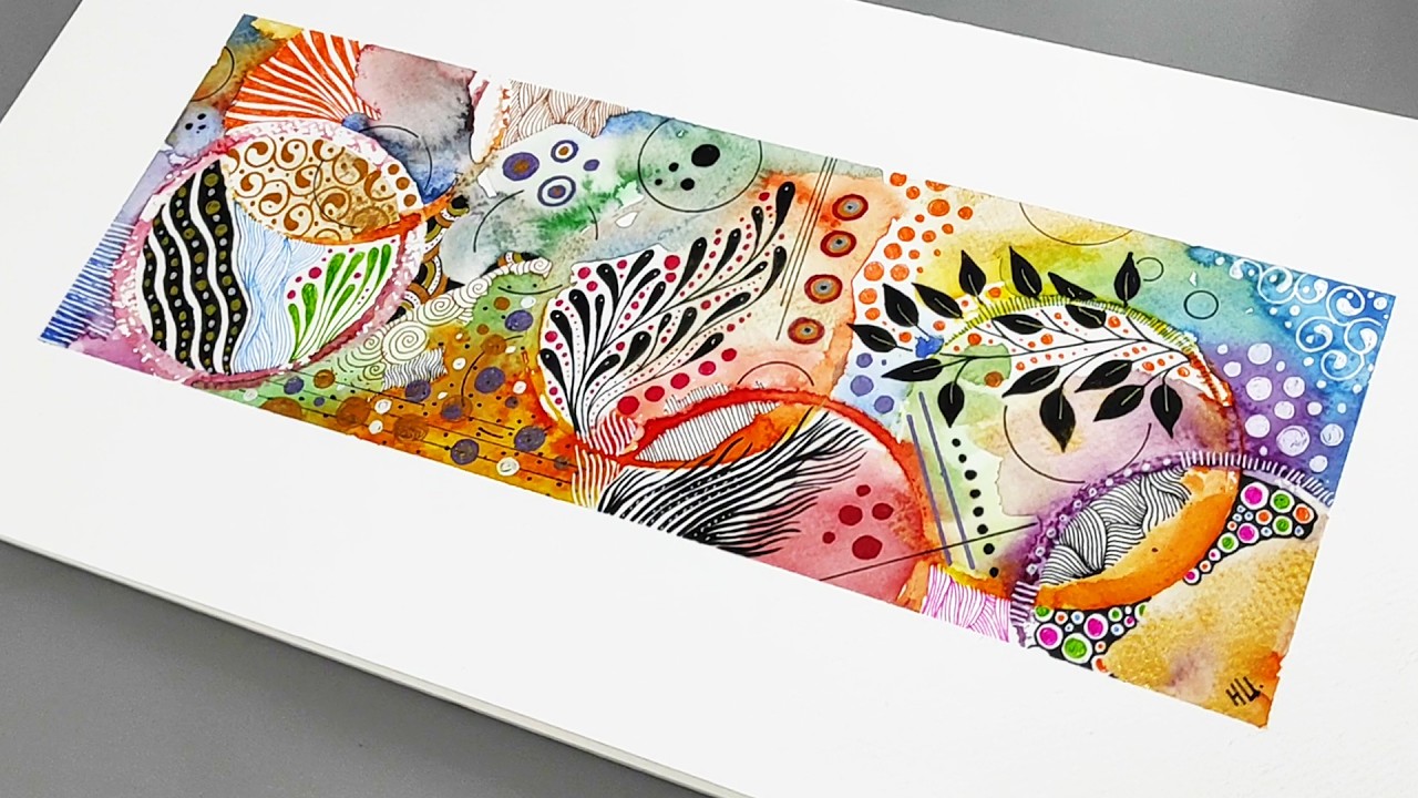 Hu Art Watercolor Zentangle : A Stunning Blend of Colors and Patterns