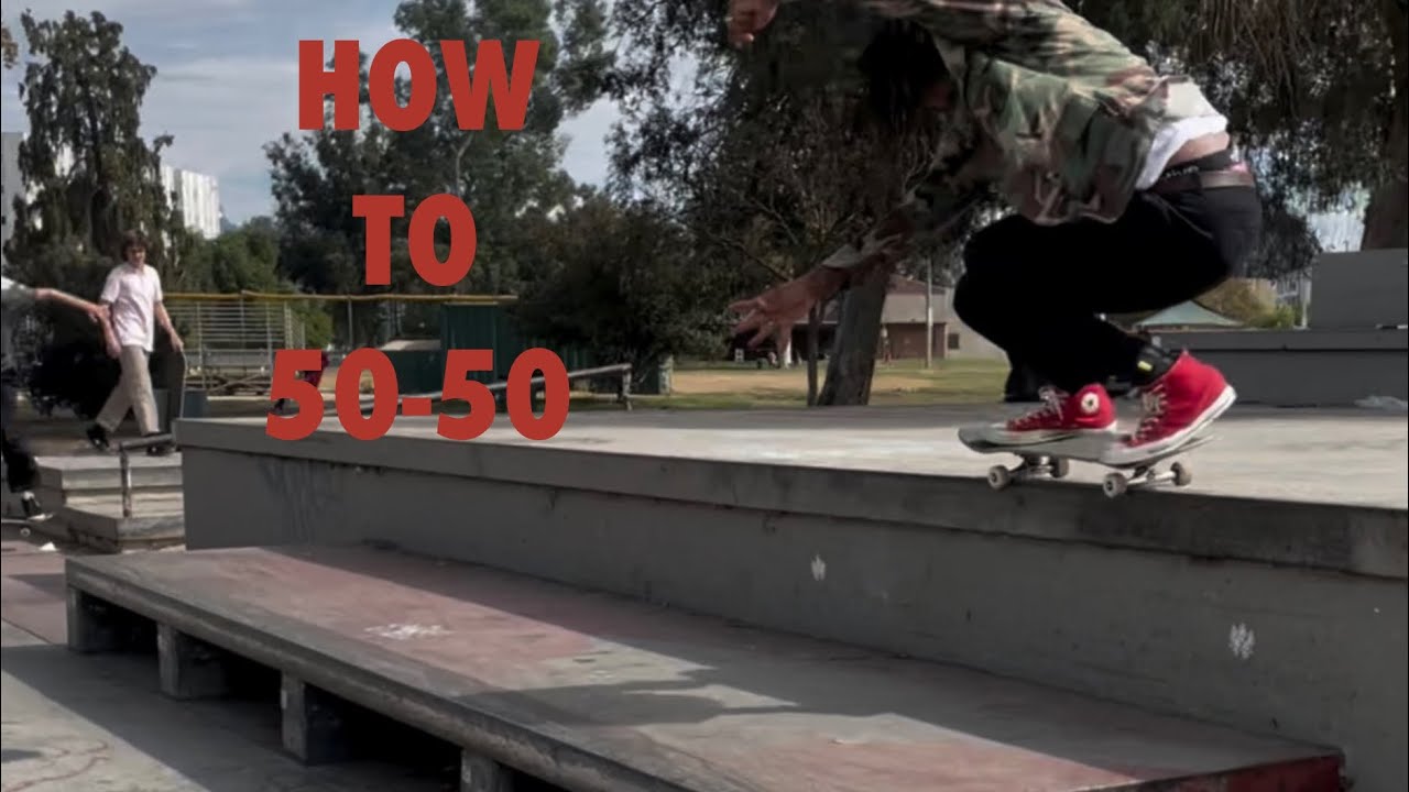 HOW TO 50-50 / FOR BEGINNERS / PART 1 CURBS / SKATEBORDING