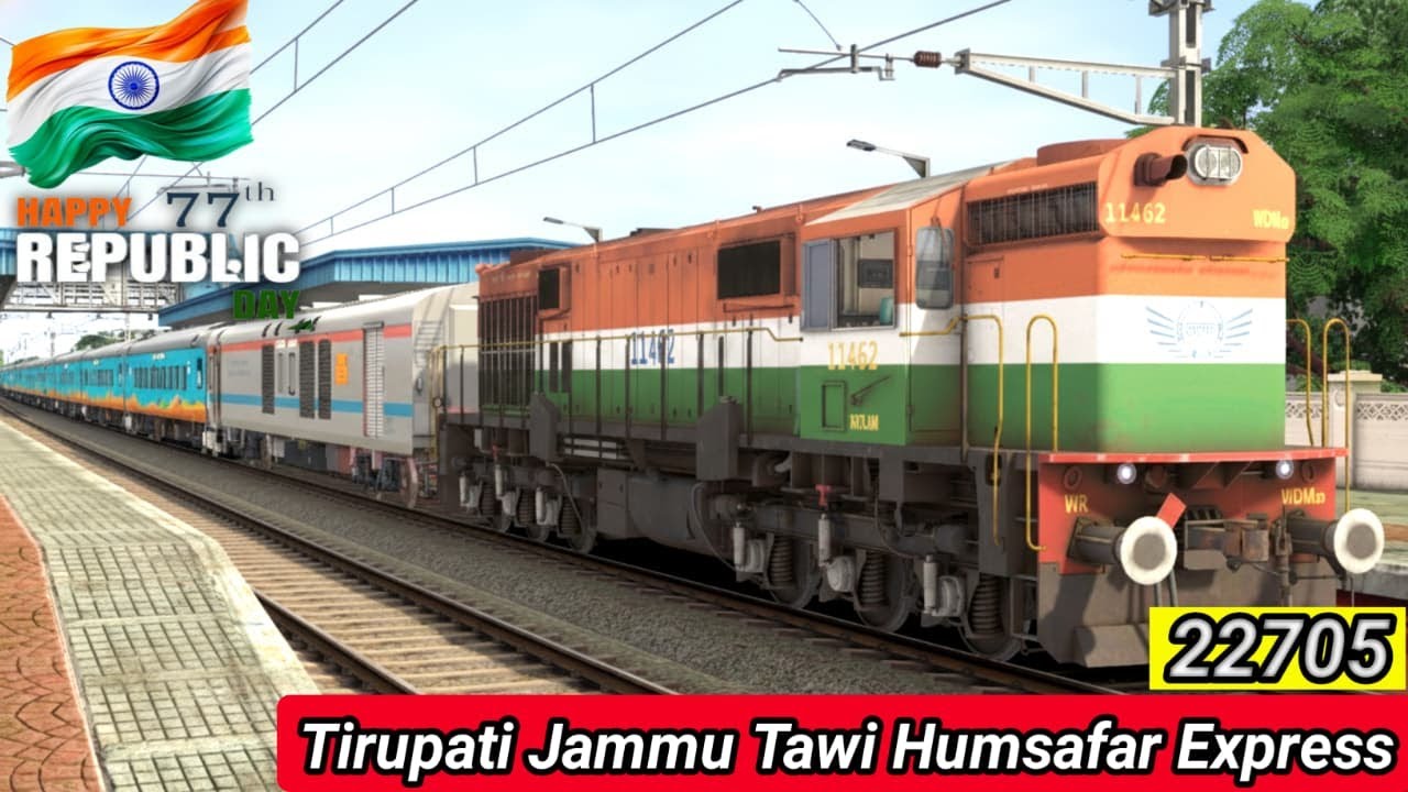Lead WDM3D | 22705 Tirupati-Jammu Tawi Humsafar Express |TS Classic#indianrailways #happyrepublicday