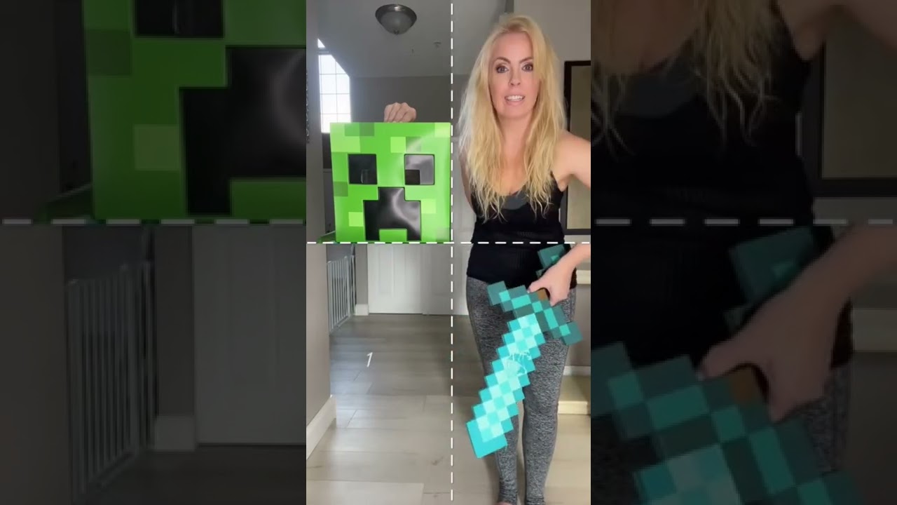 Minecraft Creeper Magic Head Challenge // #shorts